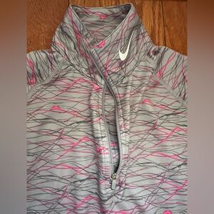 Nike Pink and Gray Patterned Pullover